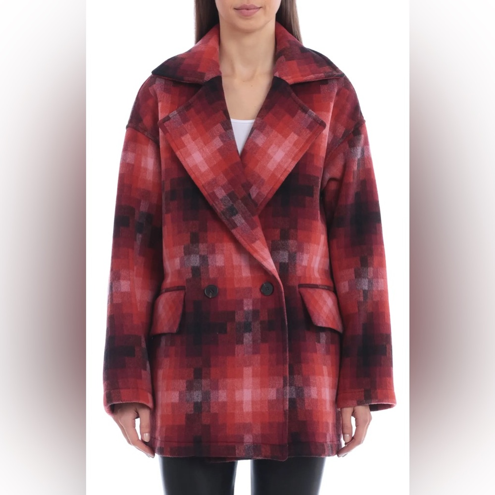 Avec Les Filles Geo Pattern Double Breasted Coat - Picture 2 of 10